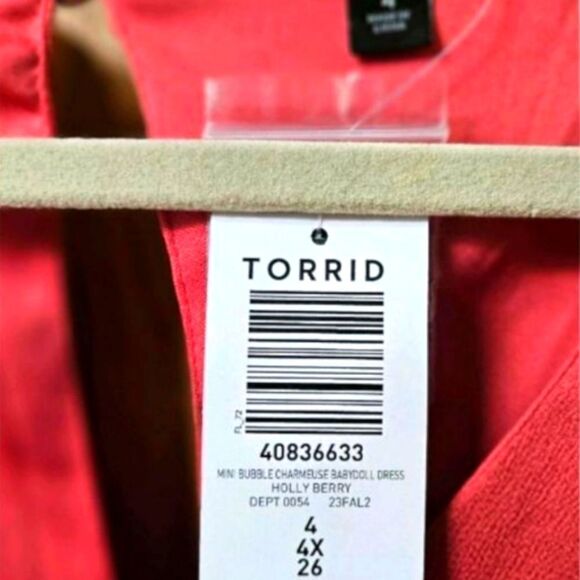 TORRID Plus Size Mini Bubble Charmeuse Babydoll dress 4X - Picture 2 of 16